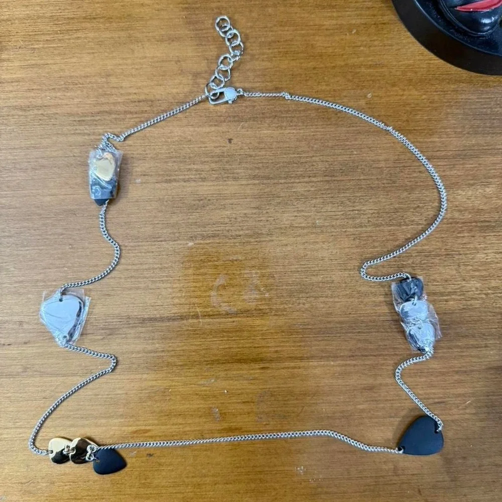 Marc Jacob's Silver and black heart necklace